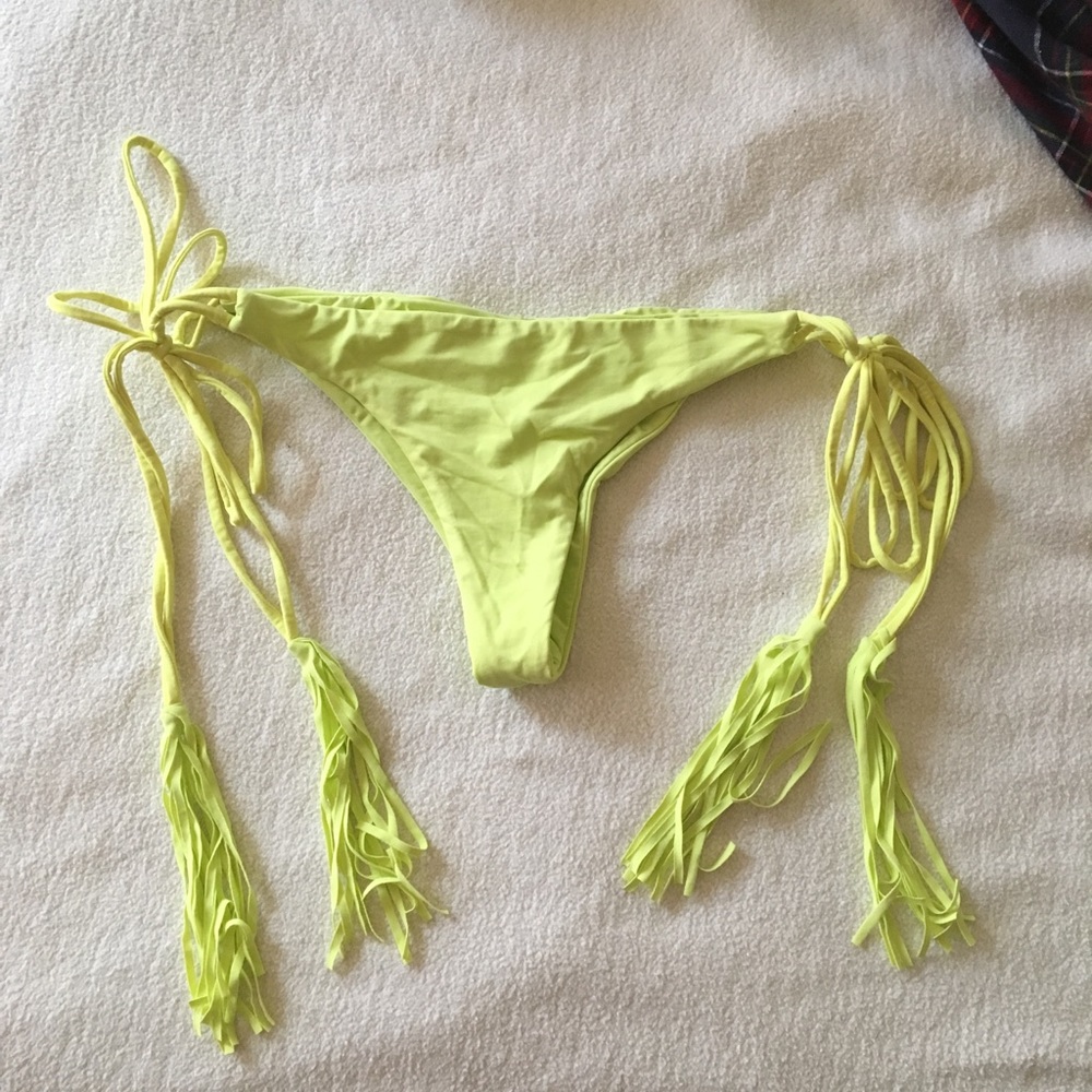 Bettinis Yellow Tassel Tie Side Bikini Bottom M